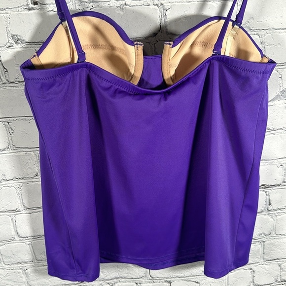 J. Crew Women's Purple Underwire Swing Tankini Swimsuit swim Top size 6 NEW - Picture 7 of 16
